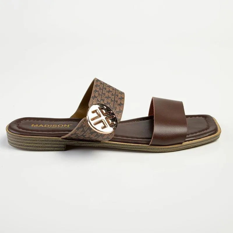 Madison Jen Double Strap Sandal - Chocolate Multi