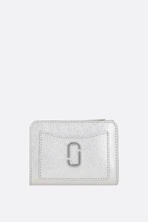 Metallic Crossgrain Leather Compact Wallet