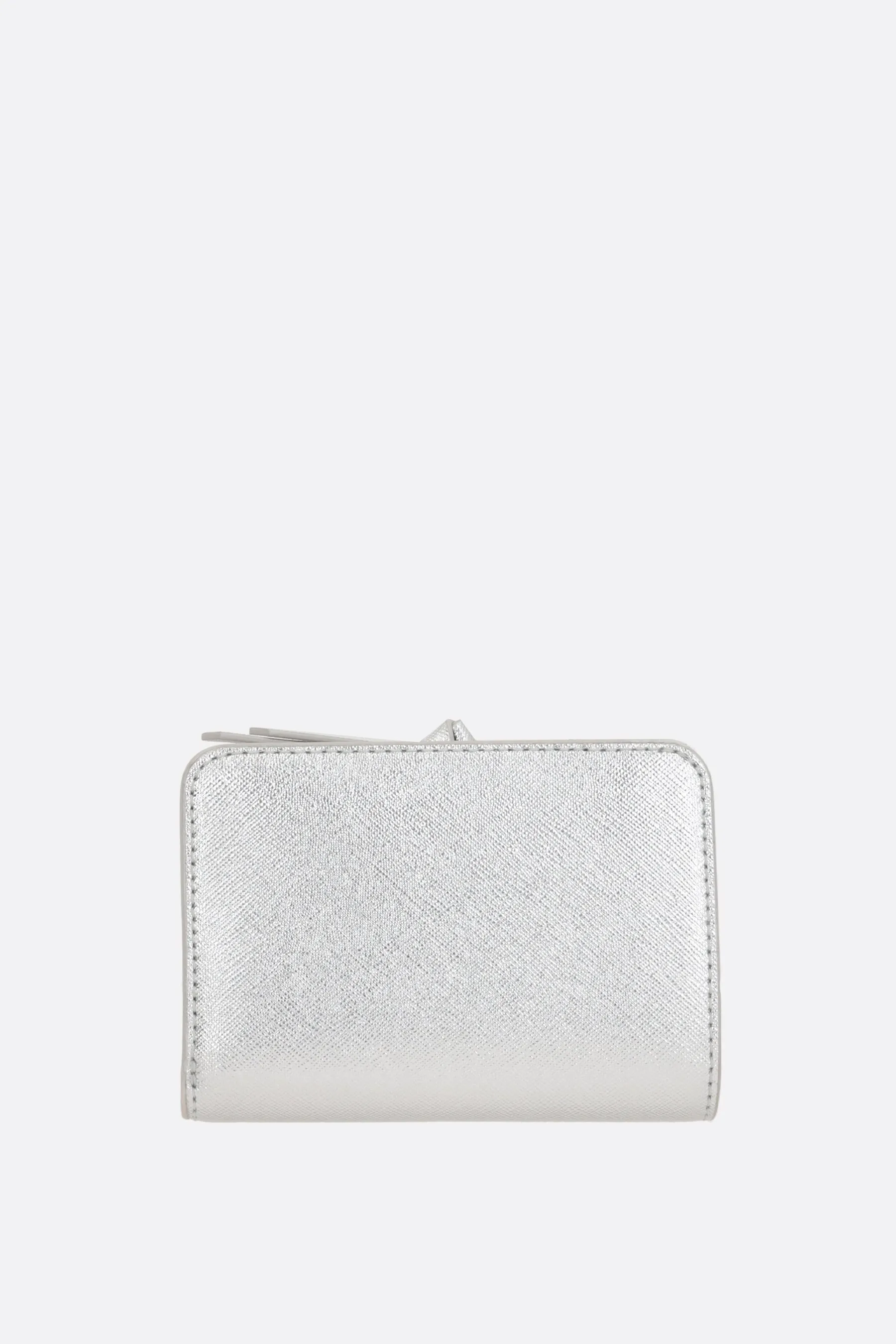 Metallic Crossgrain Leather Compact Wallet