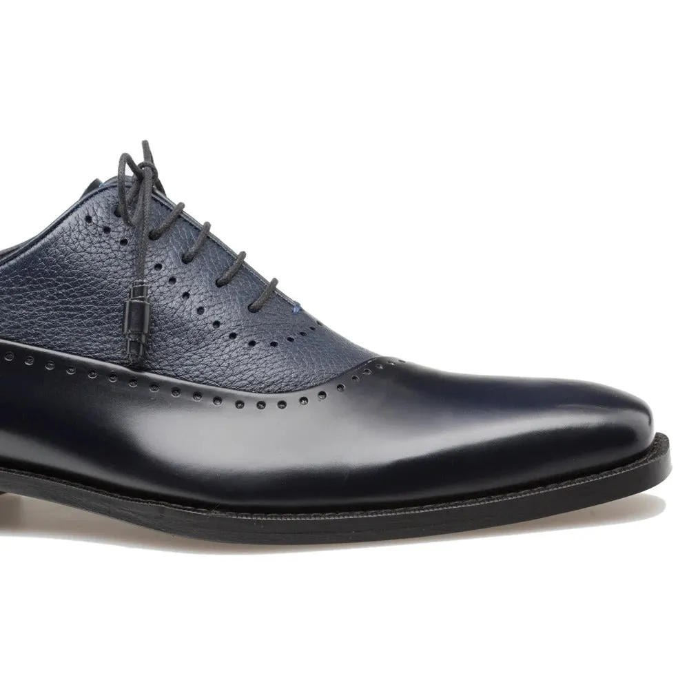 Mezlan Postdam 16409 Men's Luxury Designer Shoes Blue Calfskin & Deerskin Oxfords (MZ2026)