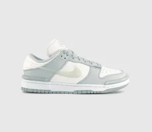 Nike Dunk Low Trainers Twist Light Silver Sail White