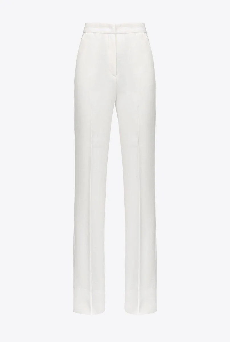 Pantaloni flared in poly crêpe