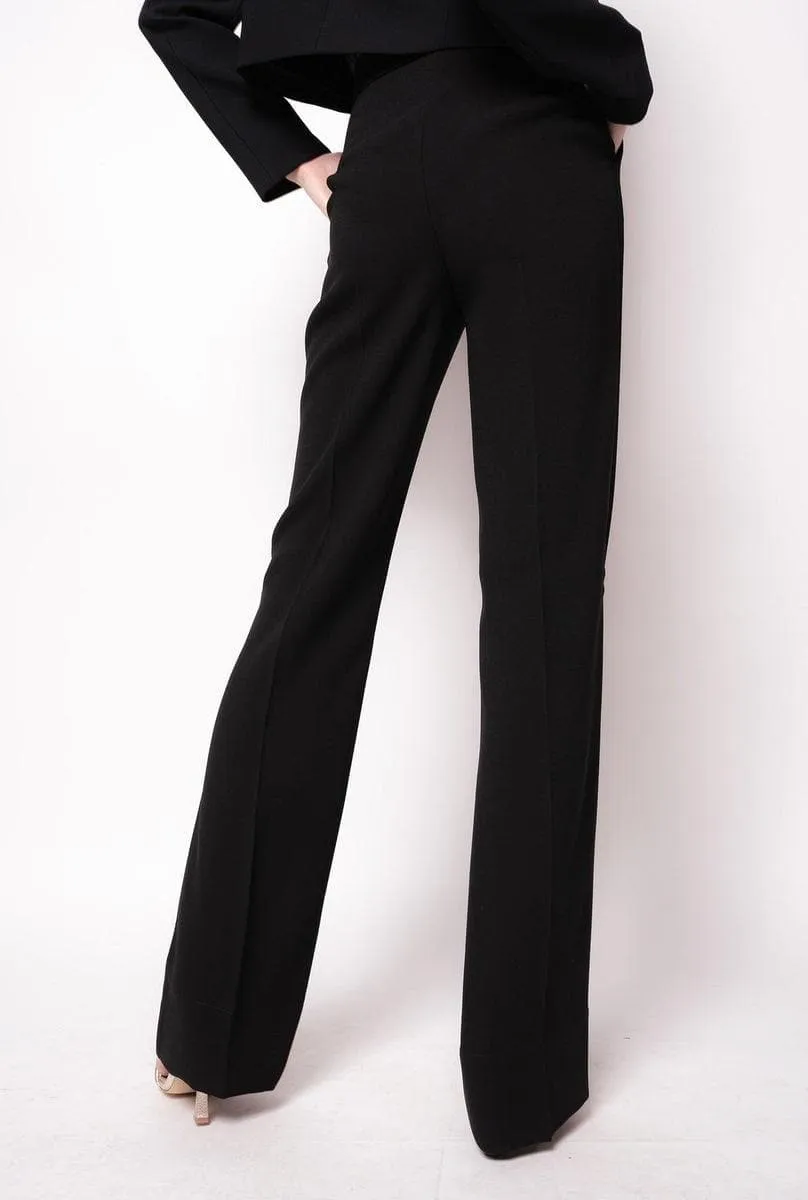Pantaloni flared in poly crêpe