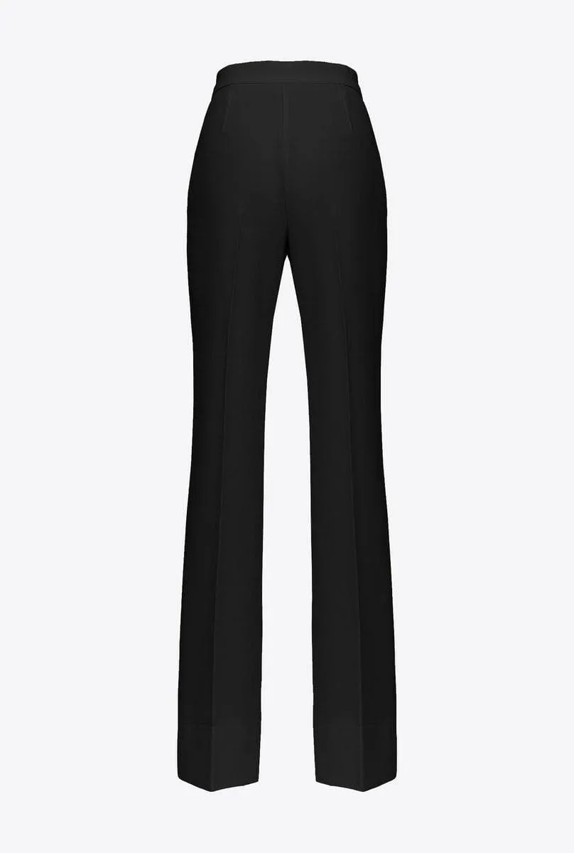 Pantaloni flared in poly crêpe