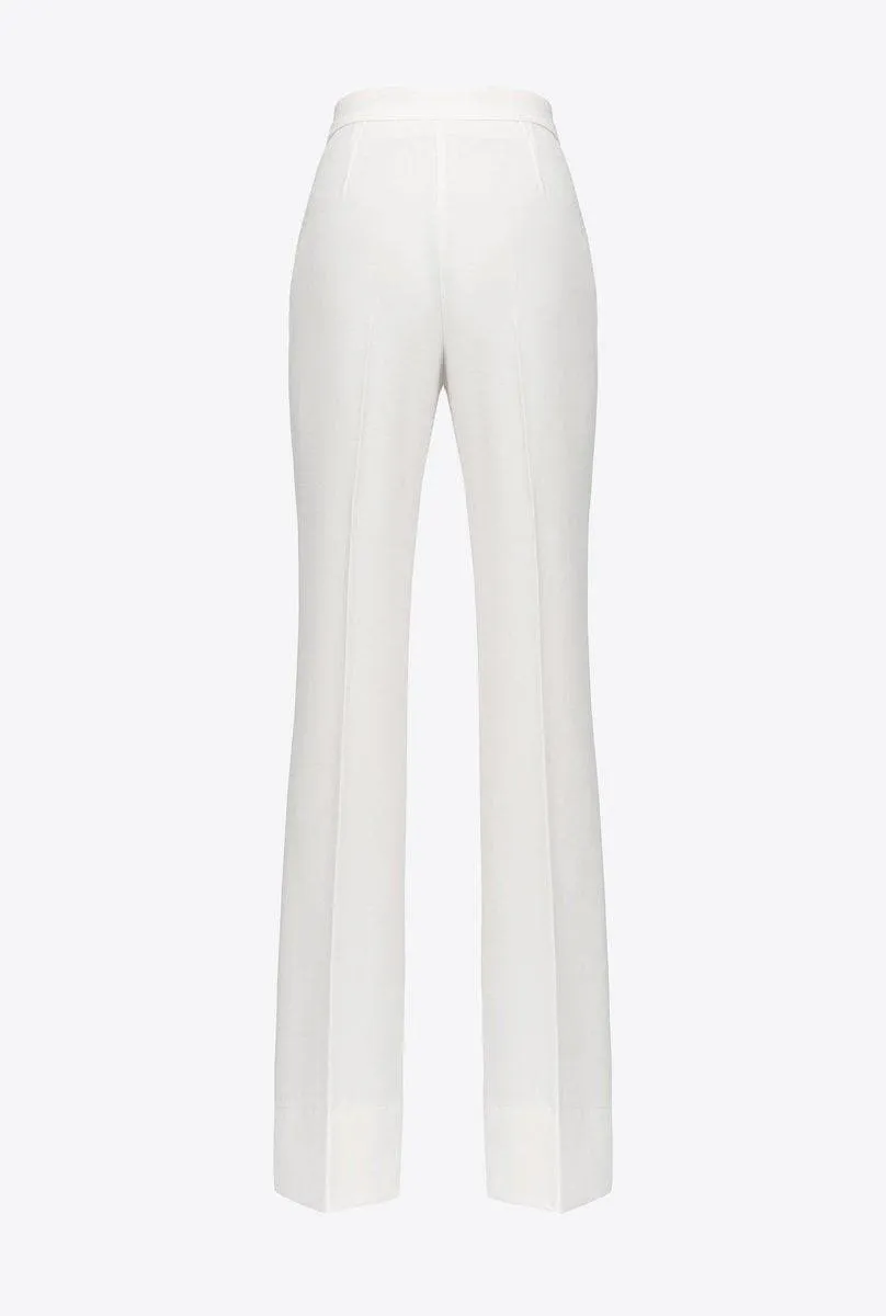 Pantaloni flared in poly crêpe