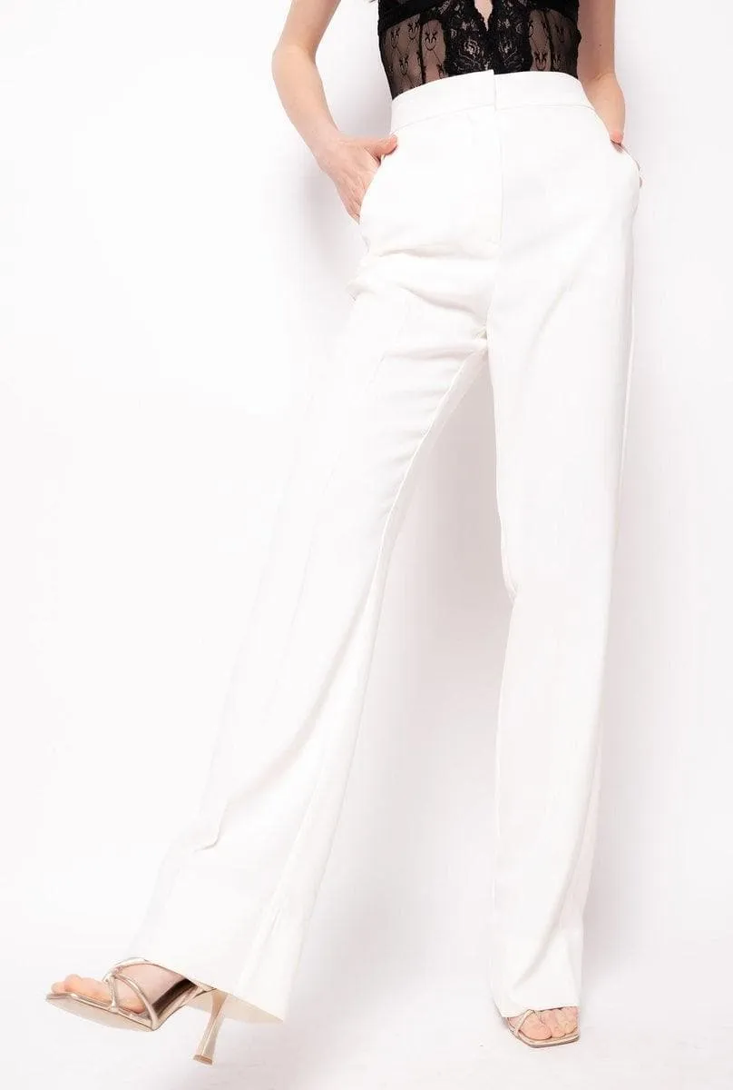 Pantaloni flared in poly crêpe