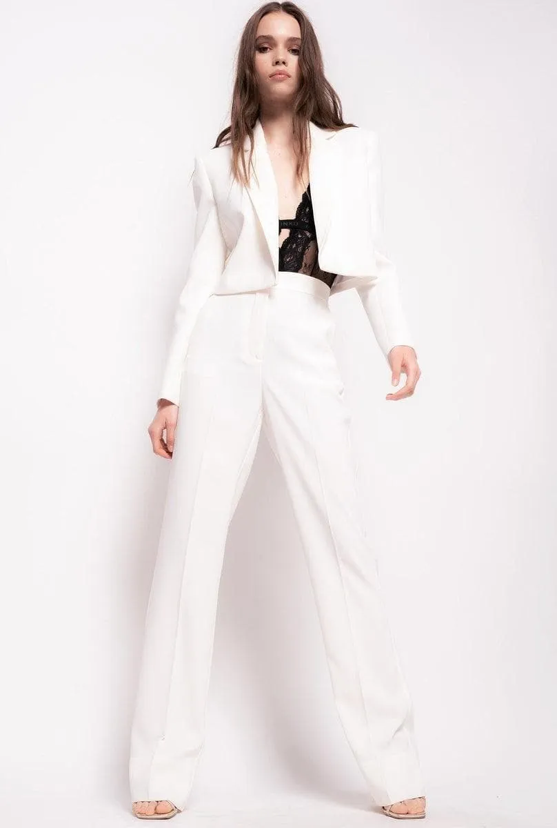 Pantaloni flared in poly crêpe