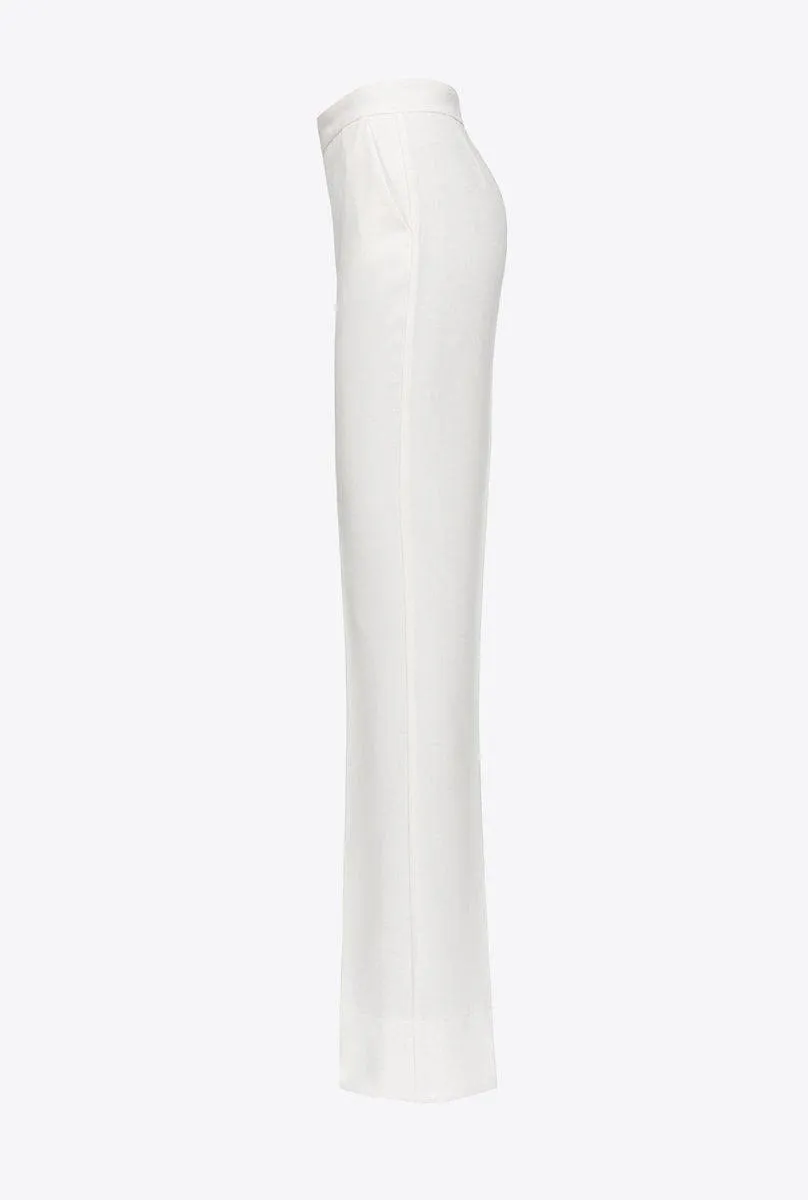 Pantaloni flared in poly crêpe