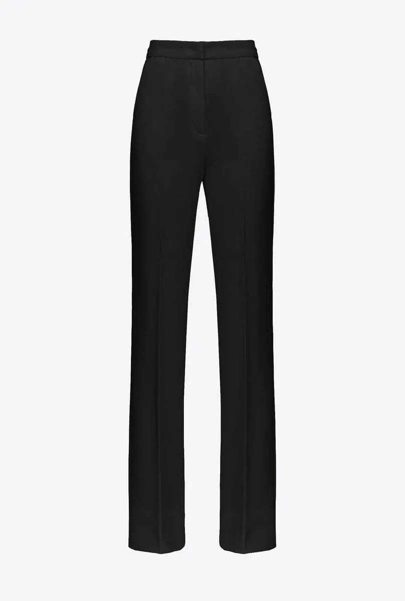 Pantaloni flared in poly crêpe