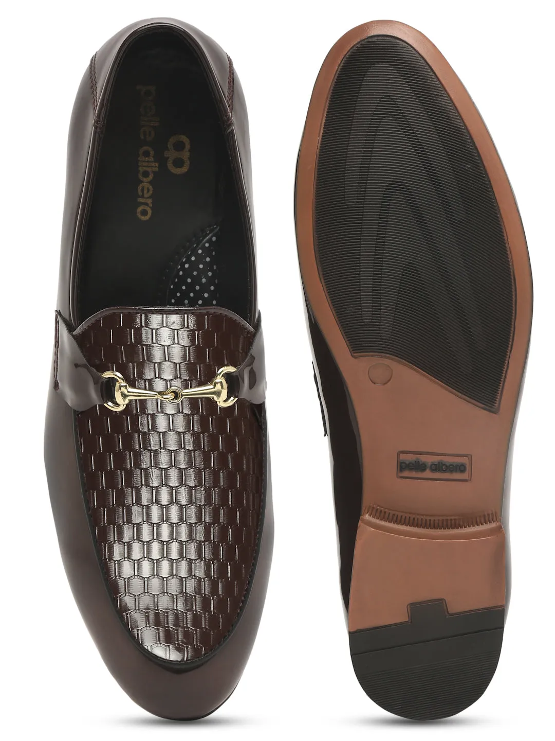 Pelle Albero Brown Casual Slip-On Moccasin For Men