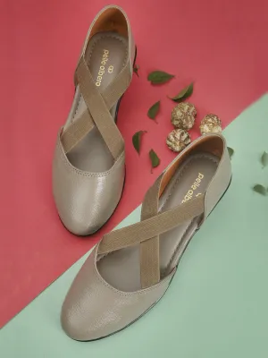 Pelle Albero Grey Leather Casual Grey Belly for Girls/Women