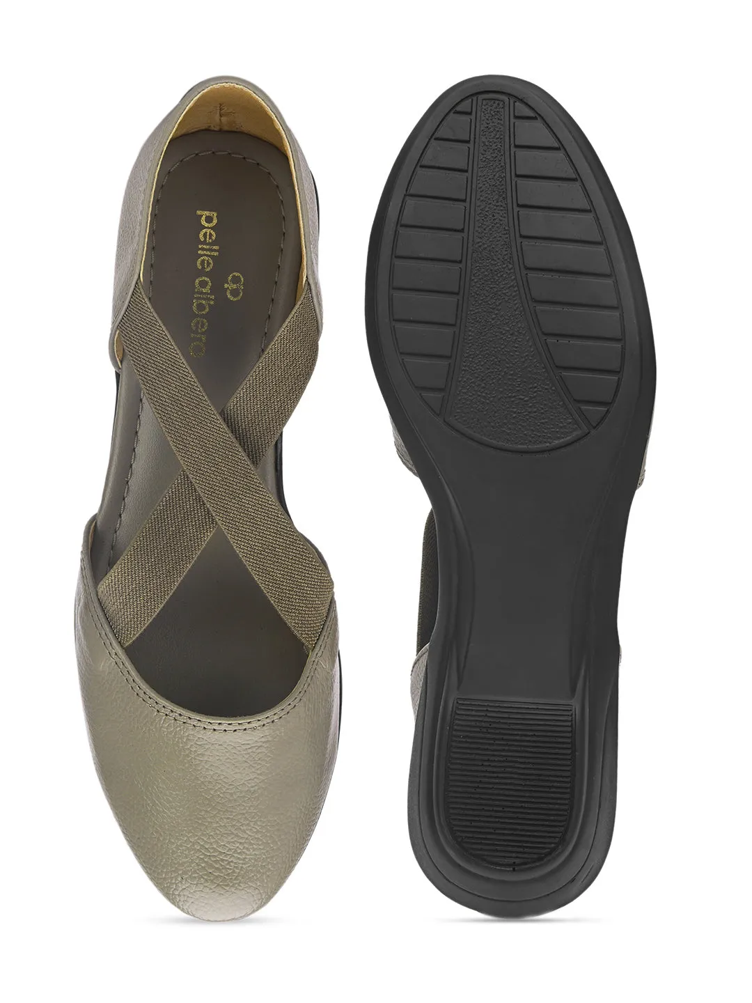 Pelle Albero Grey Leather Casual Grey Belly for Girls/Women