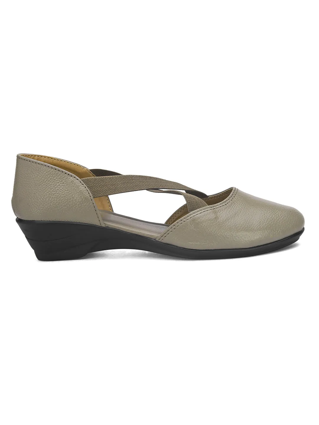 Pelle Albero Grey Leather Casual Grey Belly for Girls/Women