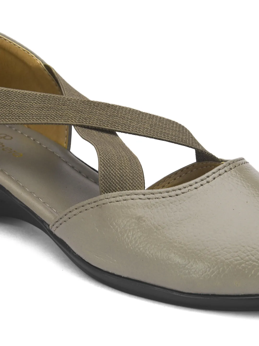 Pelle Albero Grey Leather Casual Grey Belly for Girls/Women