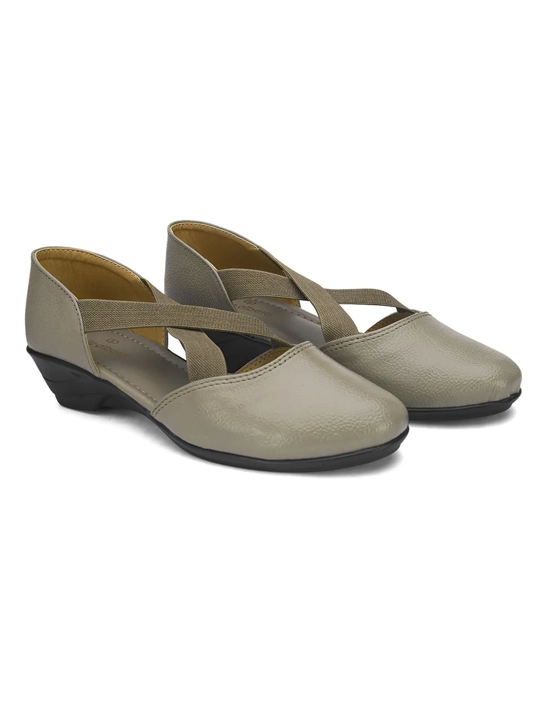 Pelle Albero Grey Leather Casual Grey Belly for Girls/Women