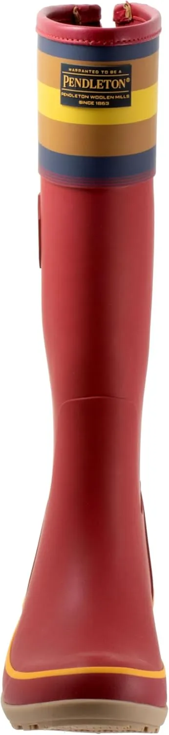 PENDLETON Women's Tall Rain Boots, Premium Rubber, Adjustable Buckle, Non-Slip Sole, 13.75" Shaft