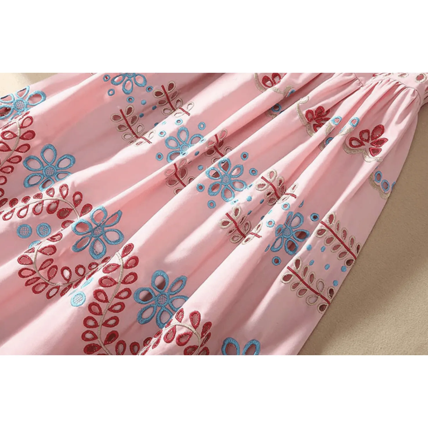 Pink Embroidery Dress