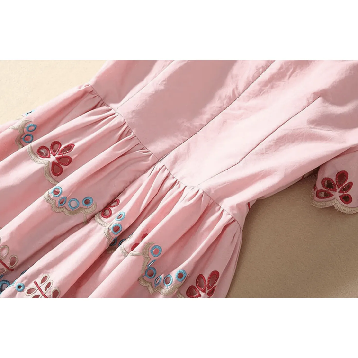 Pink Embroidery Dress