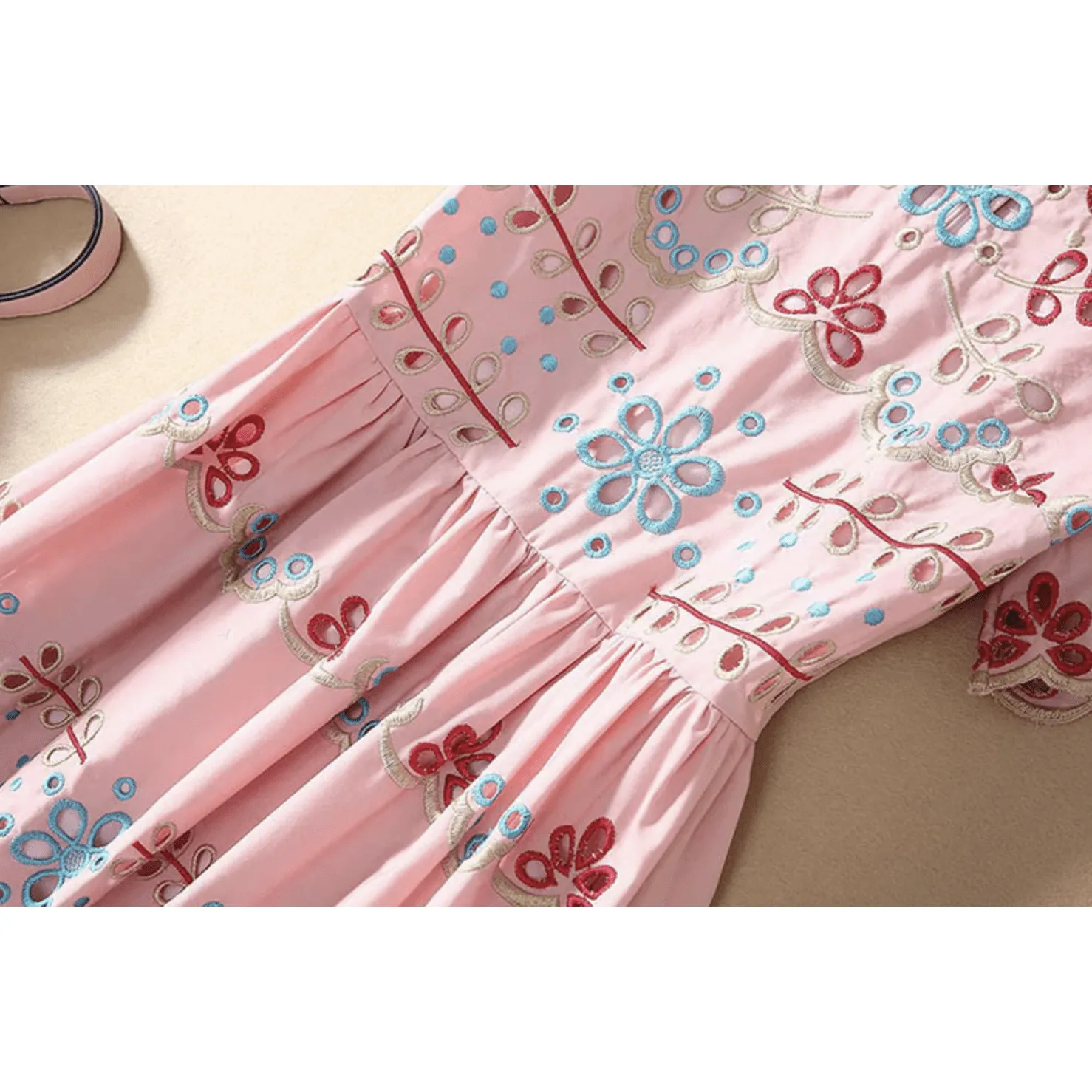 Pink Embroidery Dress