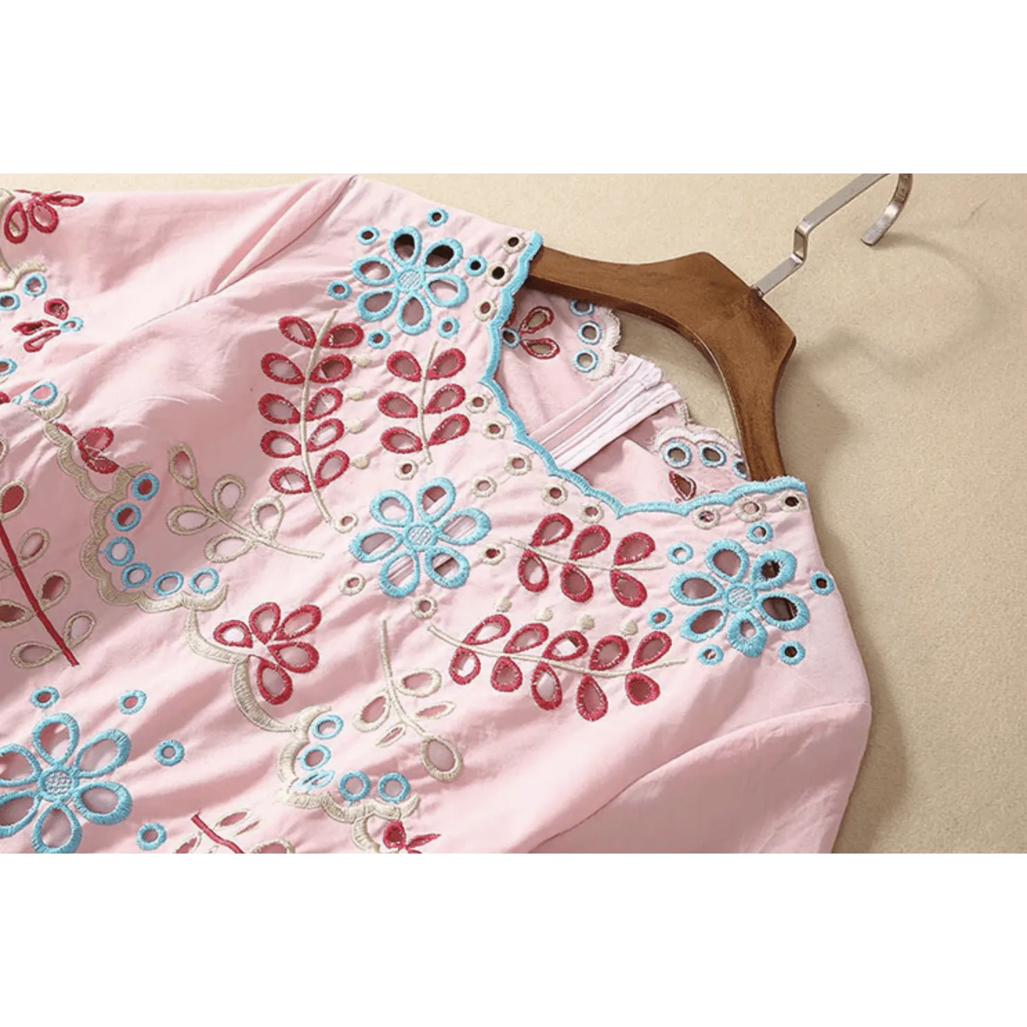 Pink Embroidery Dress