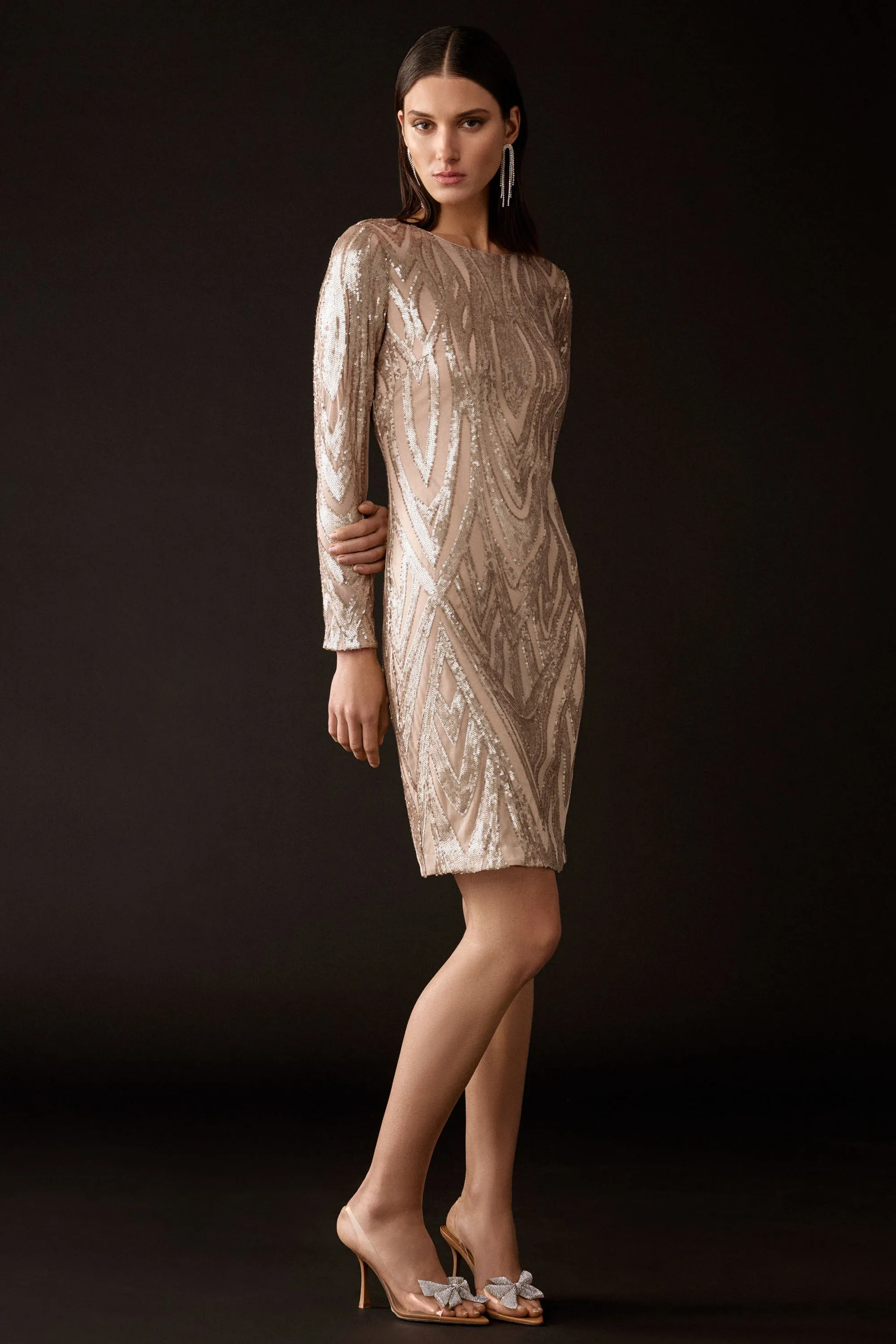 PLACEMENT SEQUINS DRESS