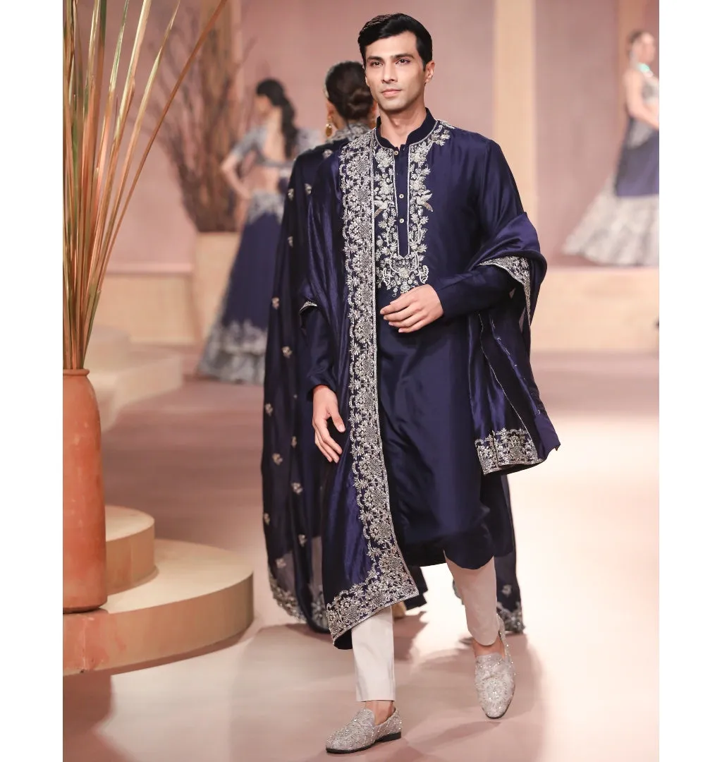 Purple Silk Kurta Set