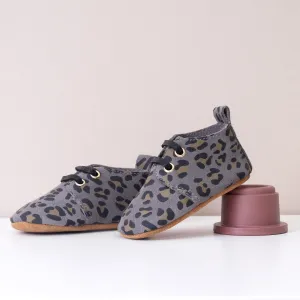 River Grey Leopard Print Unisex Oxfords