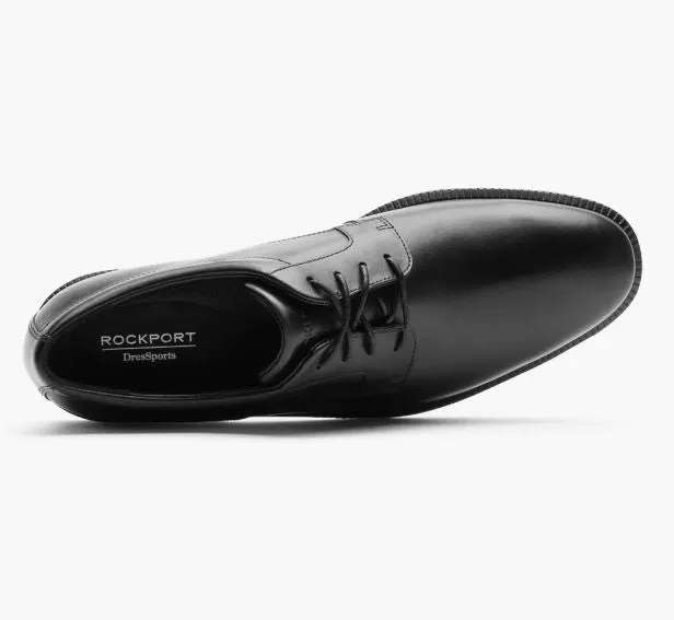 Rockport Men's Dresssports Premium Plain Toe Lace up  – Waterproof Black