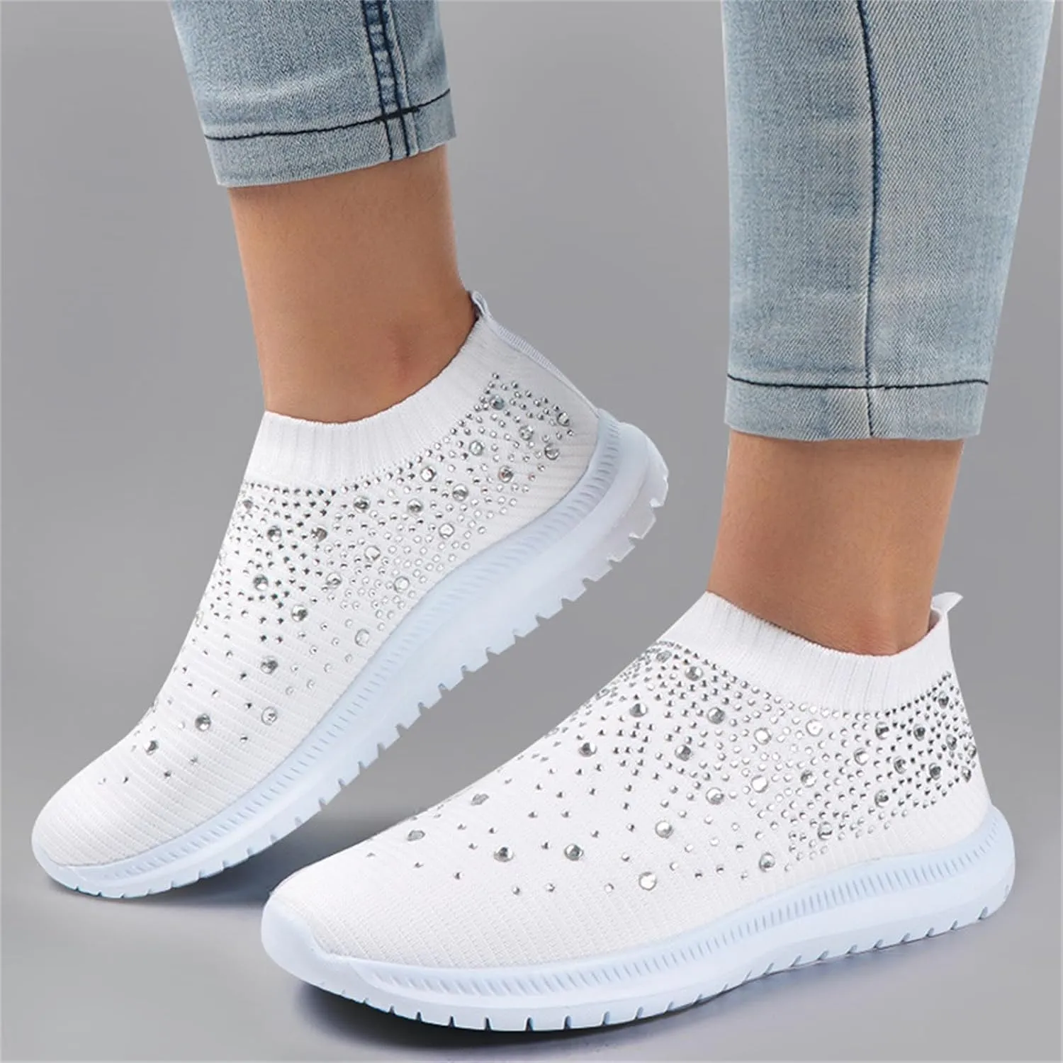 Running Shoes For Women Arch Support Athletic Walking Shoes Slip On Casual Mesh-Comfortable Tennis Workout Sneakers