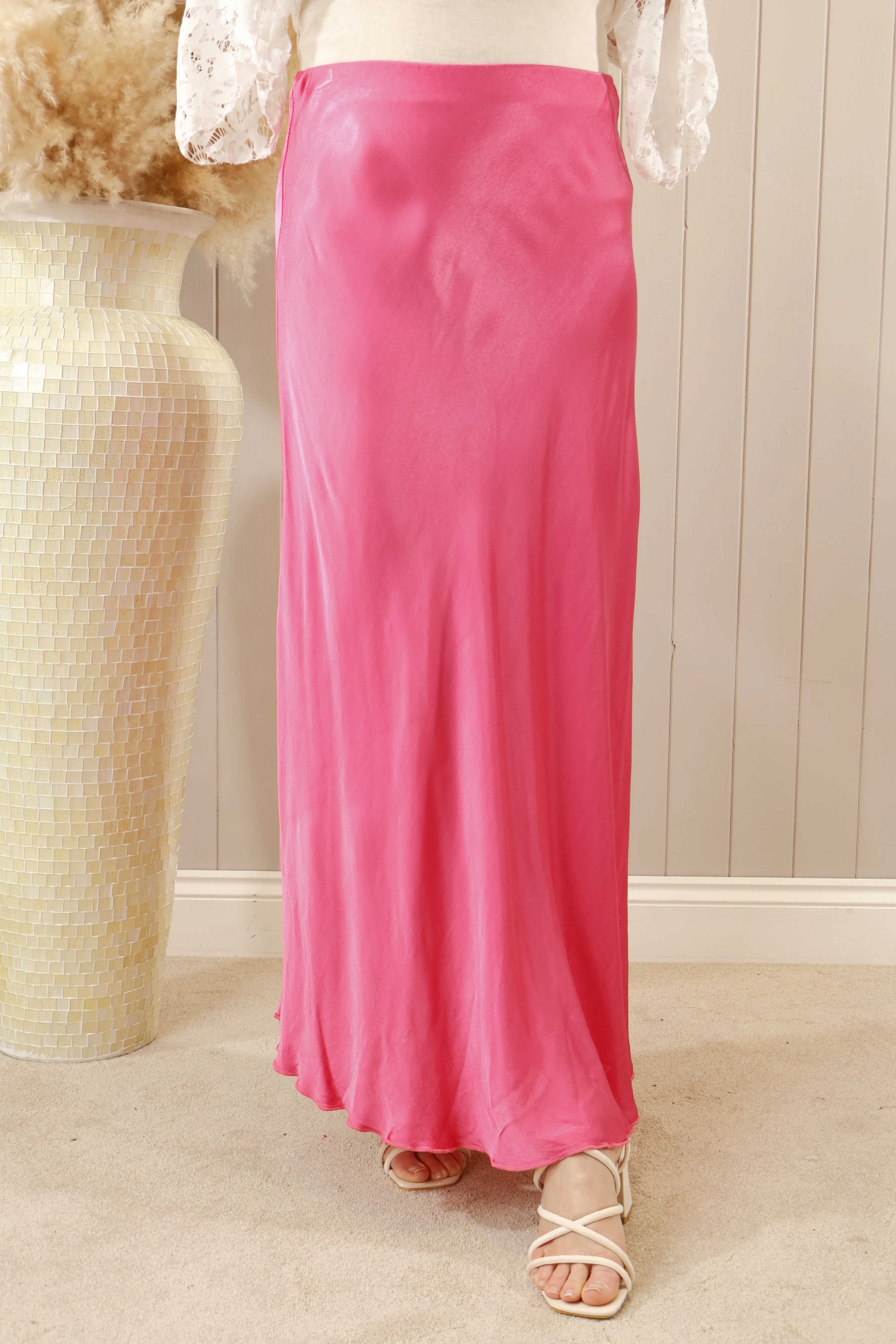 Satin Flair Skirt Bubblegum