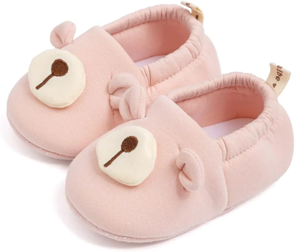 Sawimlgy Newborn Infant Baby Boys Girls Cute Cartoon Slipper Soft Non Skid Sole Slip On House Animal Indoor Sock Shoes Crib Moccasins for New Walkers