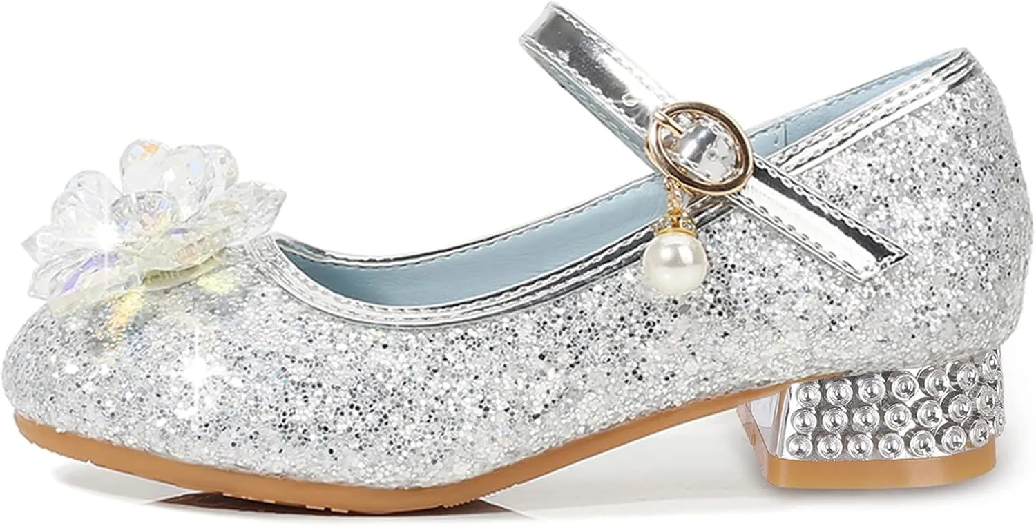 Shoes Low Heel Baby Girls Dress Shoes Cute Bowknot Sparkle Mary Jane Flower Girls Wedding Birthday Party Prom