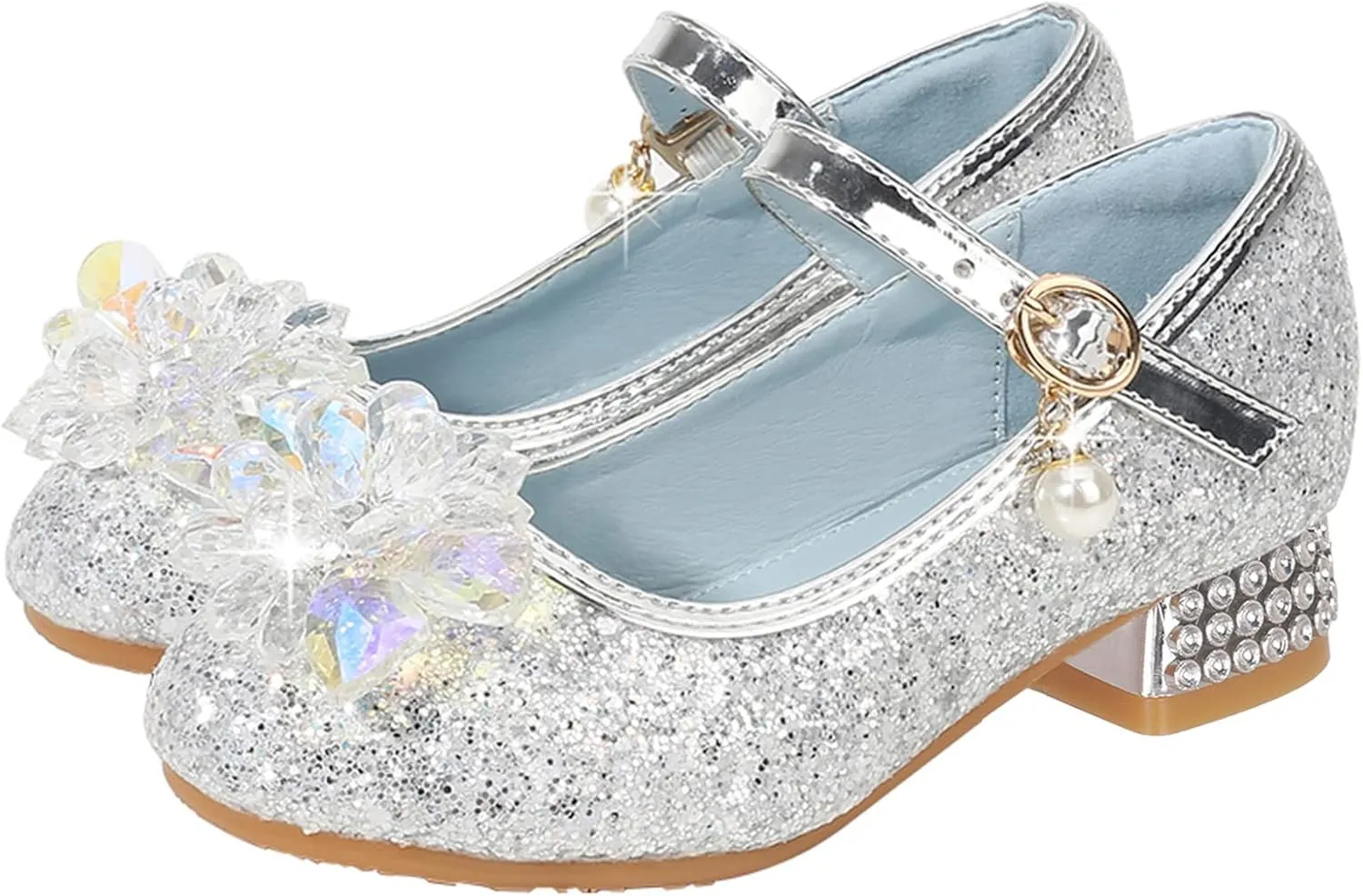 Shoes Low Heel Baby Girls Dress Shoes Cute Bowknot Sparkle Mary Jane Flower Girls Wedding Birthday Party Prom