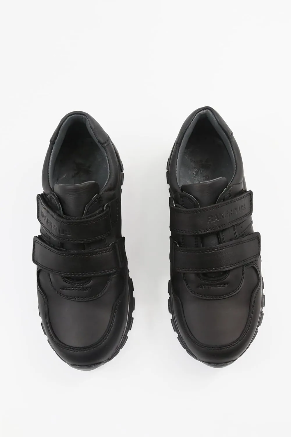 SIRRI Boys Black Leather School Shoes, Formal Smart Back to School Trainers