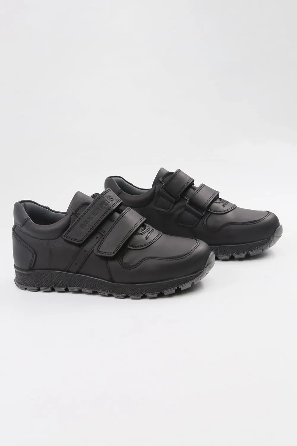 SIRRI Boys Black Leather School Shoes, Formal Smart Back to School Trainers