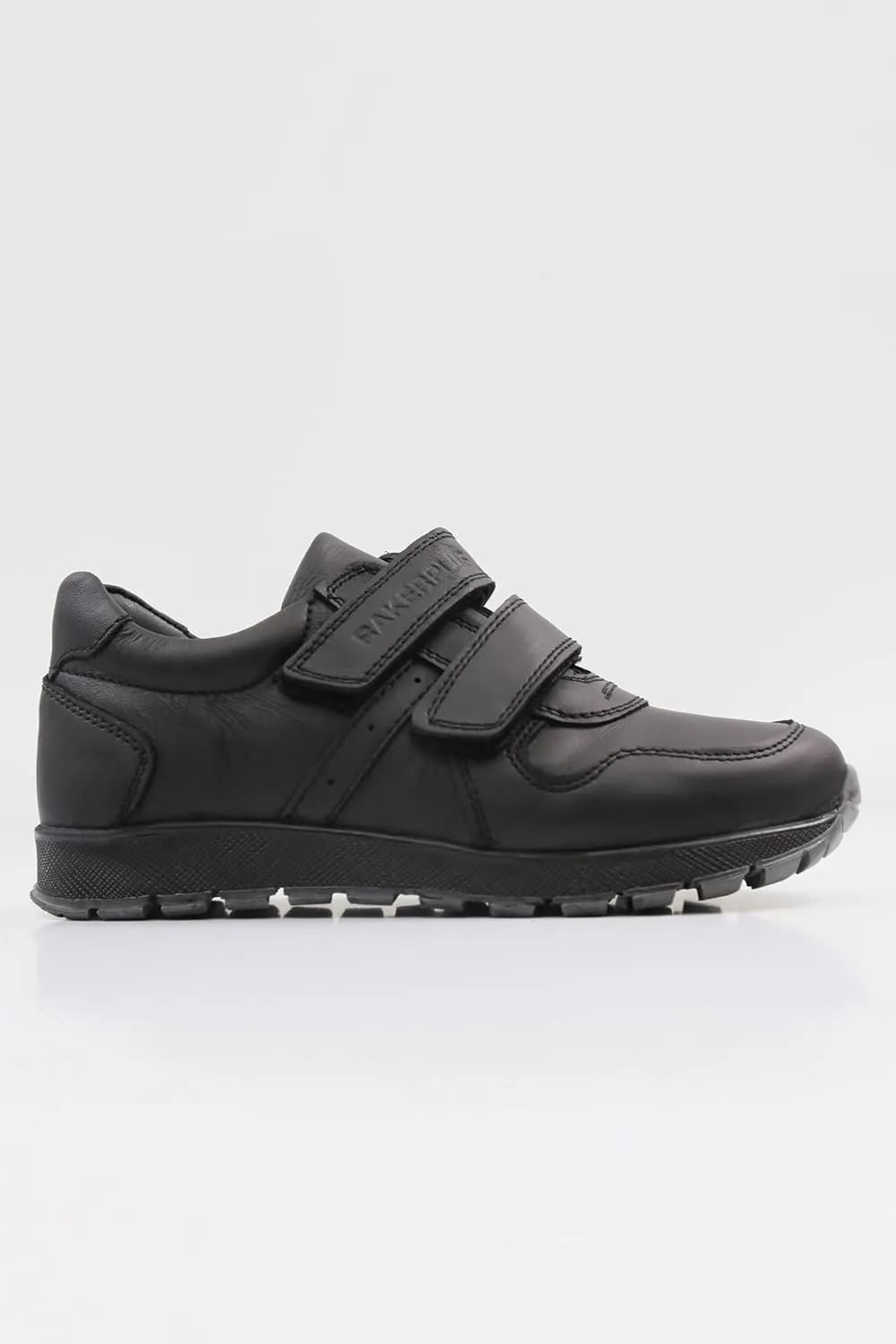 SIRRI Boys Black Leather School Shoes, Formal Smart Back to School Trainers