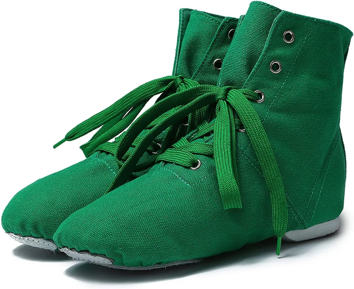 Split Sole Jazz Boots High Top Lace up Leather Canvas Dancing Shoes for Girls Boys (Toddler/Little Kid/Big Kid)