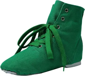Split Sole Jazz Boots High Top Lace up Leather Canvas Dancing Shoes for Girls Boys (Toddler/Little Kid/Big Kid)