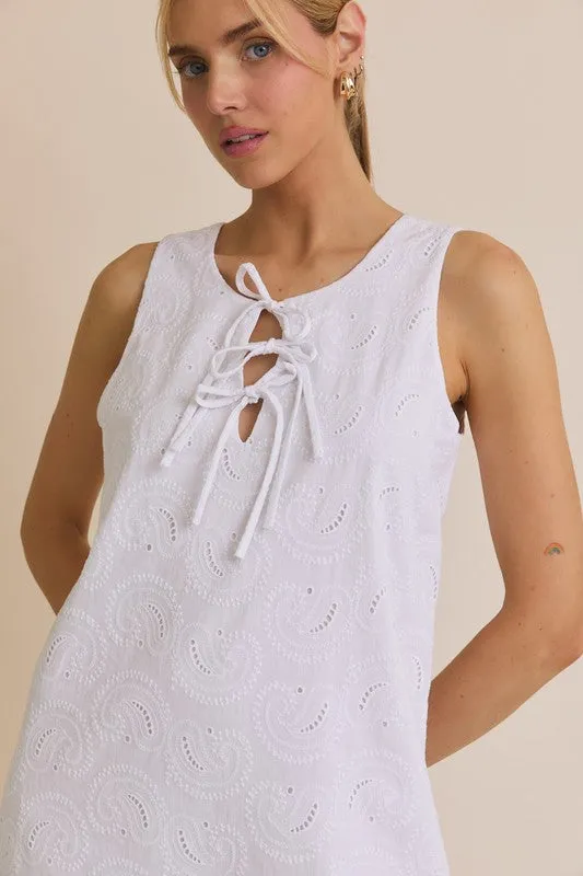 Steely's White Eyelet Mini Dress