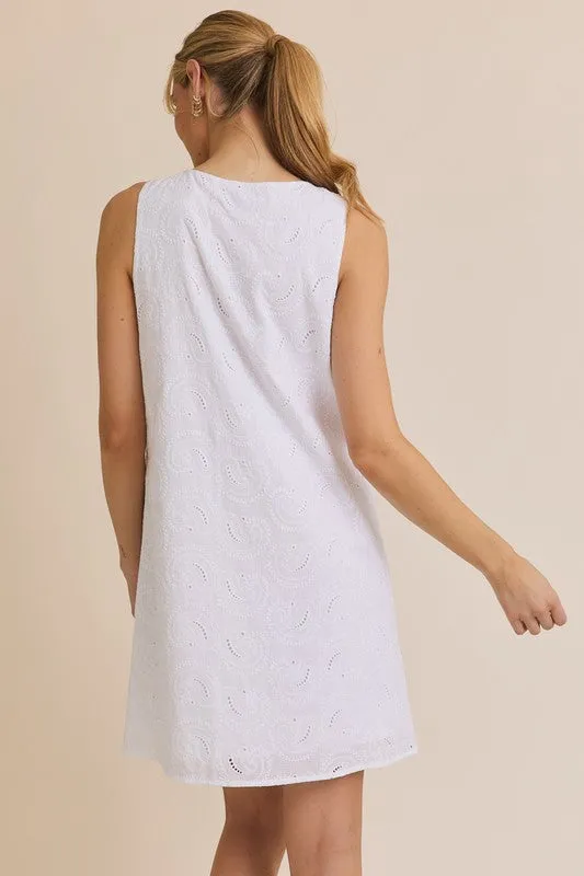 Steely's White Eyelet Mini Dress