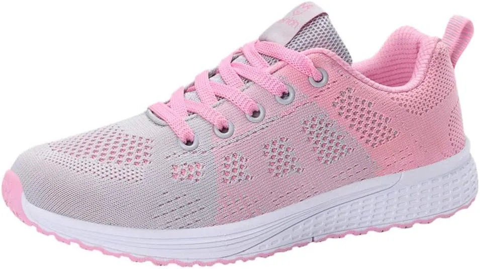 Tennis Shoes Womens Lightweight Comfortable Lace up Walking Shoes Women Mesh Breathable Women's Casual Shoes Slip On Sneakers Waterproof Tennis Shoe Cross Trainer Shoe