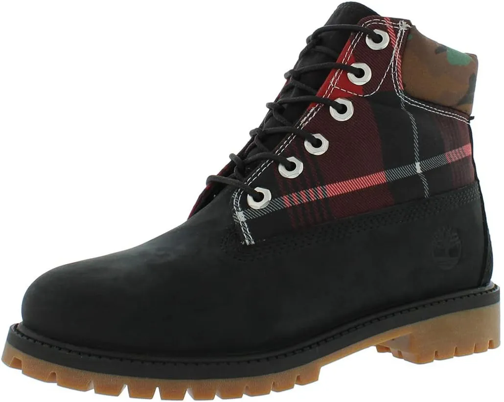 Timberland Premium 6 Inch Waterproof GS Boot Boys Shoes Size 4.5, Color: Black Nubuck