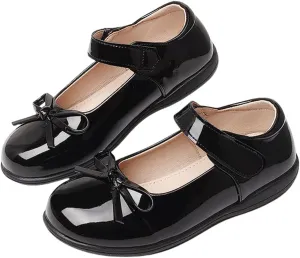 Toddler Girl Ballerina Flats Bowknot School Uniform Mary Jane Party Dress Shoes for Kids