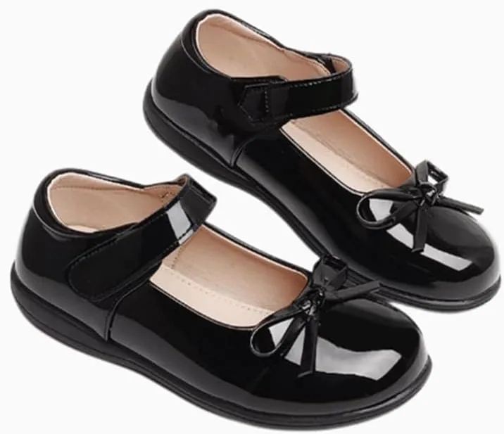 Toddler Girl Ballerina Flats Bowknot School Uniform Mary Jane Party Dress Shoes for Kids