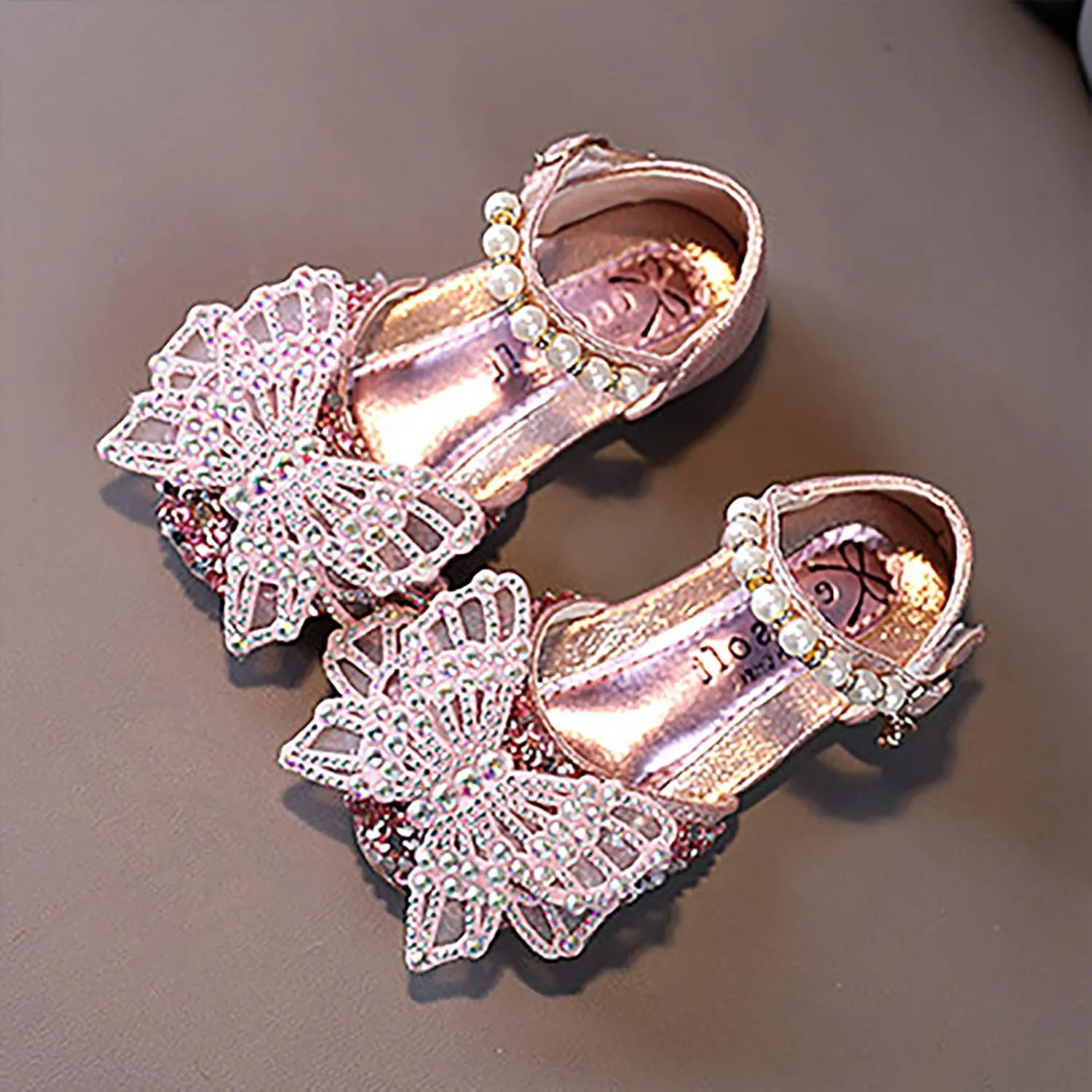 Toddler Shoes Fashion Spring and Summer Girls Sandals Dress Performance Dance Shoes Mesh Slippers (Pink, 3-3.5 Years)