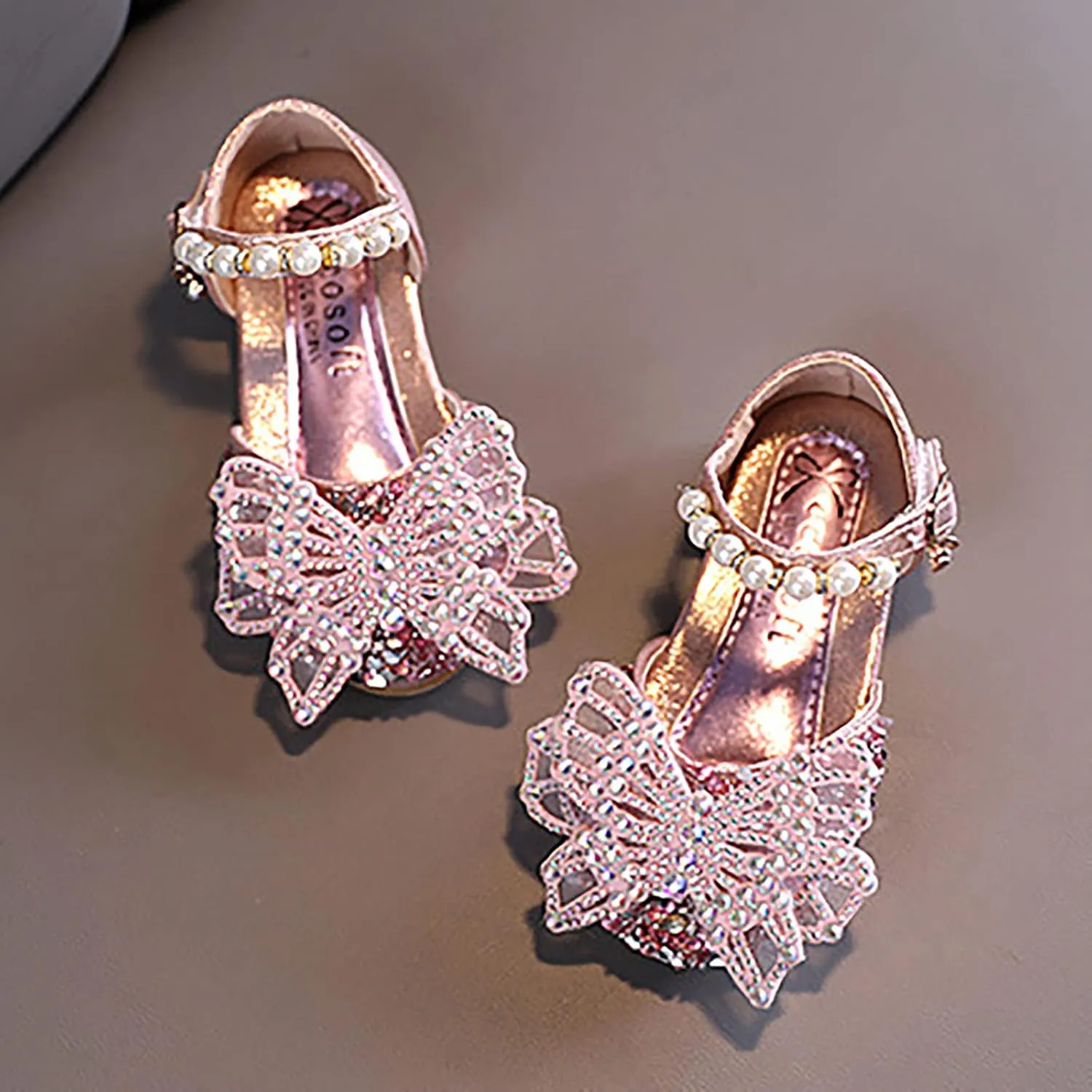 Toddler Shoes Fashion Spring and Summer Girls Sandals Dress Performance Dance Shoes Mesh Slippers (Pink, 3-3.5 Years)