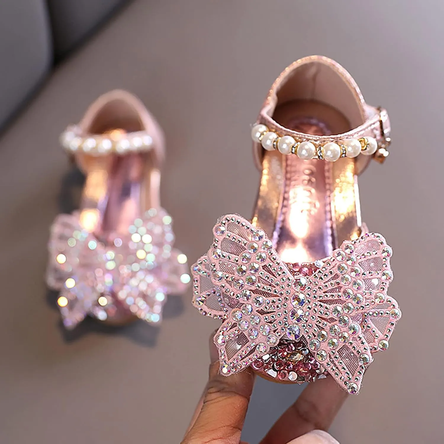 Toddler Shoes Fashion Spring and Summer Girls Sandals Dress Performance Dance Shoes Mesh Slippers (Pink, 3-3.5 Years)