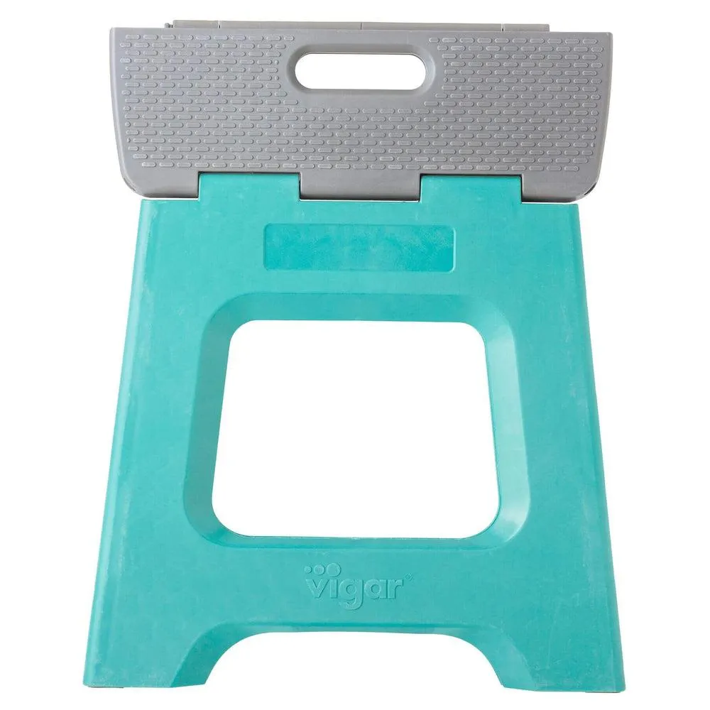 Vigar 32cm Compact Folding Step Stool Turquoise
