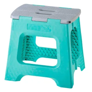 Vigar 32cm Compact Folding Step Stool Turquoise
