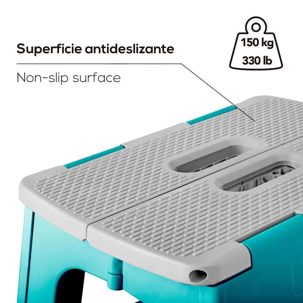 Vigar 32cm Compact Folding Step Stool Turquoise